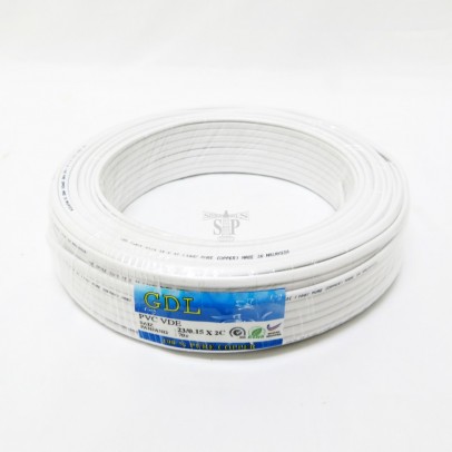 23/15X2C X 80M PVC/PVC TWIN FLAT VDE (WHITE) [FAJAR]